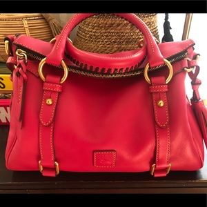 Dooney & Bourke Florentine Small Satchel w/ detachable, strap- FUSHIA